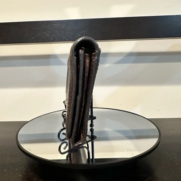 Celine Companion Triumph Vintage Brown Embossed Leather Wallet - Picture 6 of 14